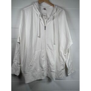 Lane Bryant Active White Full Zip Hoodie Plus Size 22/24‎ Lightweight Jacket NWT